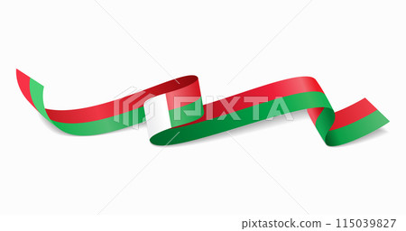 Madagascar flag wavy abstract background. Vector illustration. Madagascar flag wavy abstract background. Vector illustration. 115039827