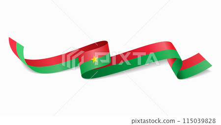 Burkina Faso flag wavy abstract background. Vector illustration. Burkina Faso flag wavy abstract background. Vector illustration. 115039828
