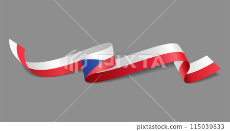 Czech flag wavy abstract background. Vector illustration. 115039833