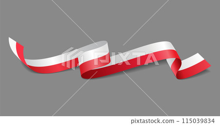 Polish flag wavy abstract background. Vector illustration. Polish flag wavy abstract background. Vector illustration. 115039834