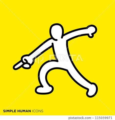Simple human icon series, person pointing down Simple human icon series, person pointing down 115039971