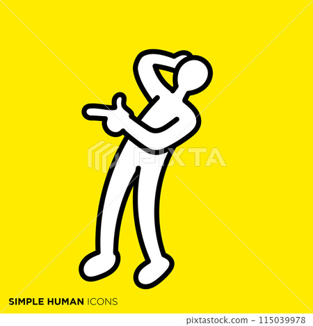 Simple human icon series, person pointing Simple human icon series, person pointing 115039978