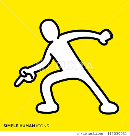 Simple human icon series, A person gently pointing down 115039981