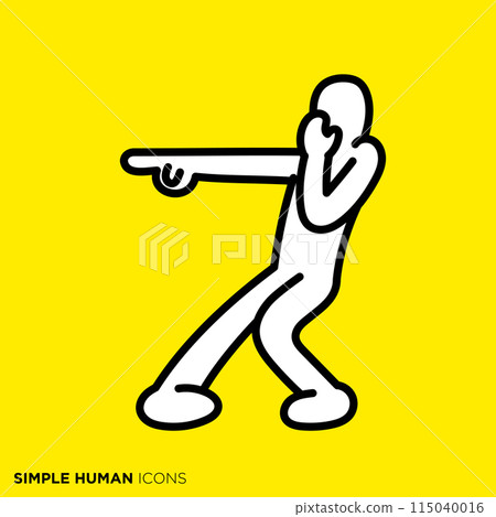 簡單的人類圖示系列，驚訝地指著的人 115040016