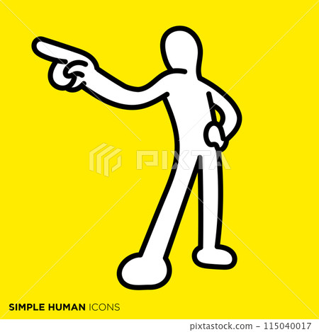 簡單的人類圖標系列,自豪地指出的人 簡單的人類圖標系列,自豪地指出的人 115040017