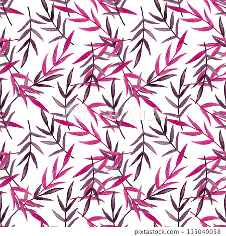 Autumn twigs. Red, purple branch. Seamless autumn pattern with falling leaves for your design. Ideal for textiles, wallpaper, wrapping paper Autumn twigs. Red, purple branch. Seamless autumn pattern with falling leaves for your design. Ideal for textiles, wallpaper, wrapping paper 115040058