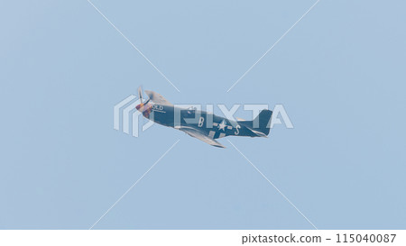 A circling American P-51D Mustang fighter plane 115040087