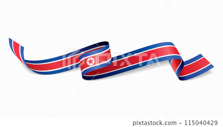 North Korean flag wavy abstract background. Vector illustration. North Korean flag wavy abstract background. Vector illustration. 115040429