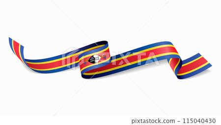 Eswatini flag wavy abstract background. Vector illustration. Eswatini flag wavy abstract background. Vector illustration. 115040430