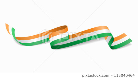 Ivorian flag wavy abstract background. Vector illustration. 115040464