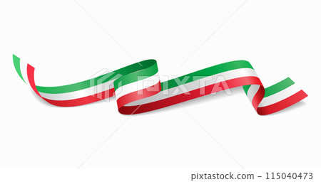Italian flag wavy abstract background. Vector illustration. Italian flag wavy abstract background. Vector illustration. 115040473