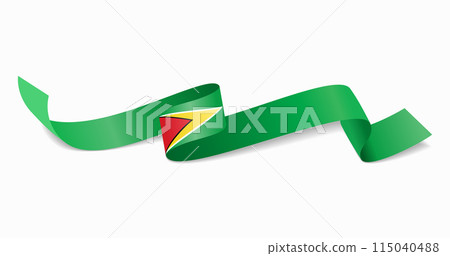 Guyana flag wavy abstract background. Vector illustration. 115040488