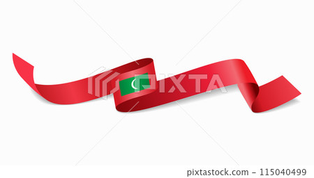 Maldives flag wavy abstract background. Vector illustration. 115040499