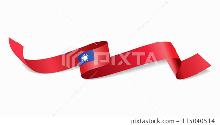 Taiwan flag wavy abstract background. Vector illustration. 115040514