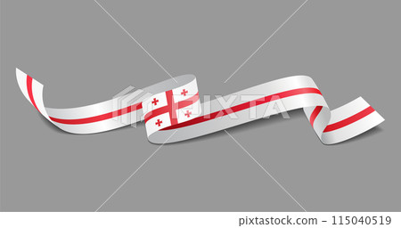 Georgian flag wavy abstract background. Vector illustration. Georgian flag wavy abstract background. Vector illustration. 115040519