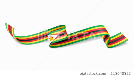 Zimbabwean flag wavy abstract background. Vector illustration. Zimbabwean flag wavy abstract background. Vector illustration. 115040532