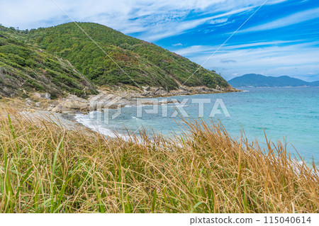 長崎縣新上五島町的美麗海灘“濱名” 長崎縣新上五島町的美麗海灘“濱名” 115040614