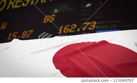 The Japan flag and Business Background 3d rendering. 115040767
