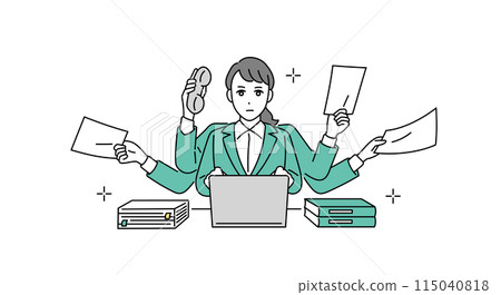 Illustration of a business person who works efficiently 115040818