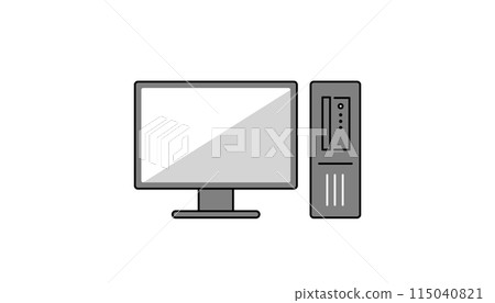 Desktop computer illustration 115040821