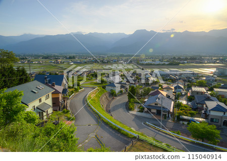 Azumino evening scenery [Ikeda Town, Kitaazumi District] 115040914