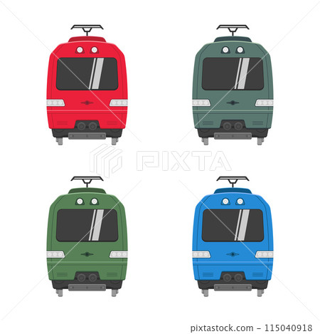 public transport train front view icons cartoon style vector flat illustration public transport train front view icons cartoon style vector flat illustration 115040918