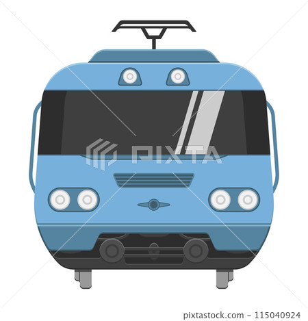 public transport train front view icons cartoon style vector flat illustration 115040924