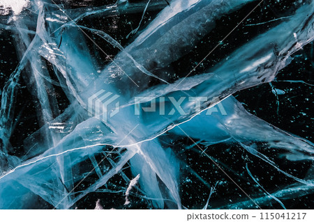 Cracks and bubbles in the ice of Lake Baikal 115041217