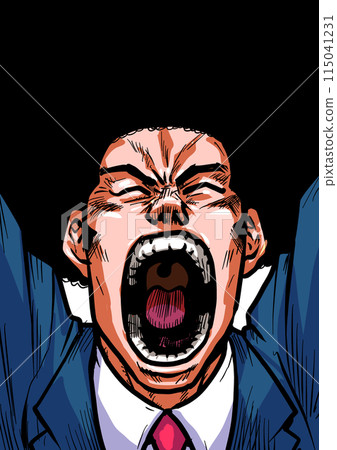 Illustration of a businessman cheering enthusiastically 115041231