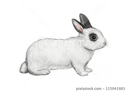 模擬觸摸、手繪可愛荷蘭小矮人和兔子插畫、兔年、新年卡片、AI生成圖像 模擬觸摸、手繪可愛荷蘭小矮人和兔子插畫、兔年、新年卡片、AI生成圖像 115041983