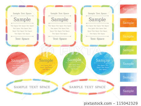 套許多彩色水彩框架 115042329