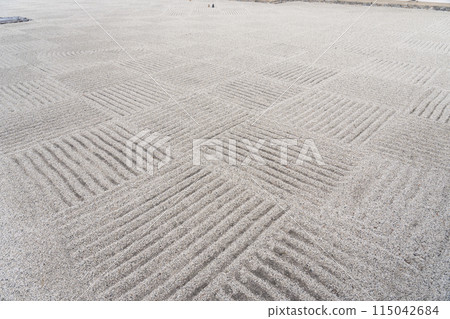 Kyoto Shogoin Temple, dry landscape garden in front of the Shinden Hall 115042684