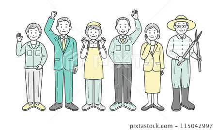 Various jobs for healthy elderly men and women in their second life 115042997