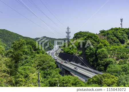 Mukaishima, Shin-Onomichi Bridge and Shimanami Kaido, Onomichi City, Hiroshima Prefecture 115043072