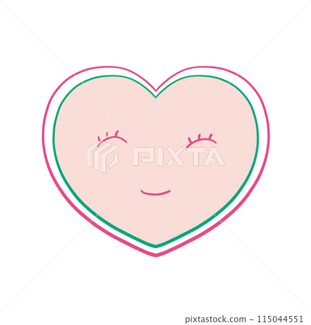 Hand-drawn hearts - pastel pink & vivid colors Hand-drawn hearts - pastel pink & vivid colors 115044551