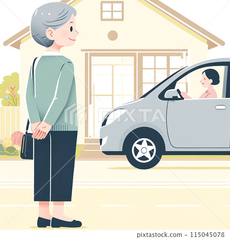 共乘：等待接送車的老人 115045078