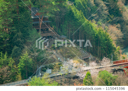Spring scenery of Okuoikojo Station in Kawane-cho, Shizuoka Prefecture 115045396
