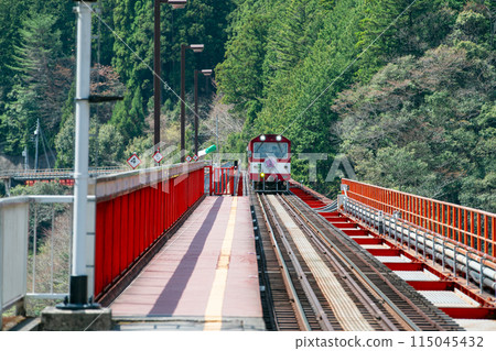 靜岡縣川根本町奧大井站站的春天景色 靜岡縣川根本町奧大井站站的春天景色 115045432