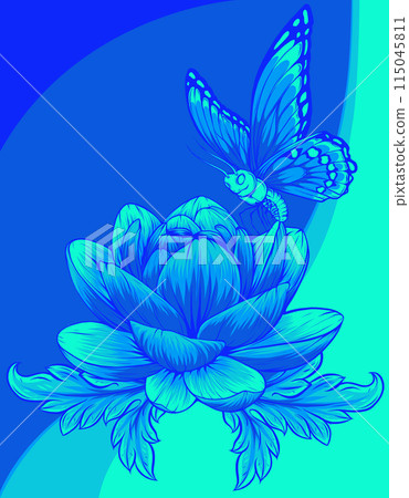 vector illustration of butterfly on flower design vector illustration of butterfly on flower design 115045811