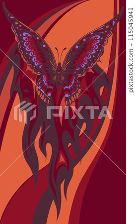 vector Illustration of a butterfly made of fire vector Illustration of a butterfly made of fire 115045941