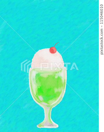 藍色背景上的奶油蘇打水 藍色背景上的奶油蘇打水 115046010