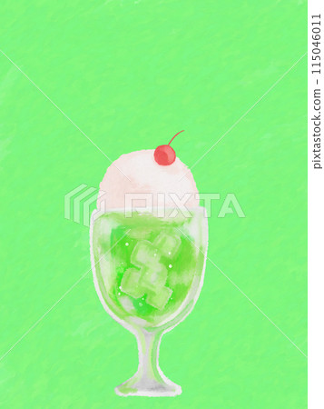 Crayon illustration of a cold summer drink 115046011