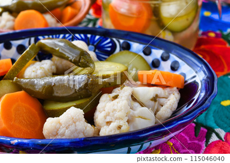 Vegetable escabeche (Mexican food) 115046040