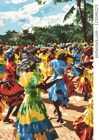 Traditional Rwandan dance performance at a national day event Traditional Rwandan dance performance at a national day event 115046223