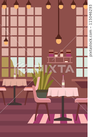 Dining Table for Romantic Customer Dinner Date in Cafe Restaurant with Window Background Dining Table for Romantic Customer Dinner Date in Cafe Restaurant with Window Background 115046293