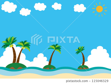 Tropical landscape palm trees, sea and sky frame 2 115046329