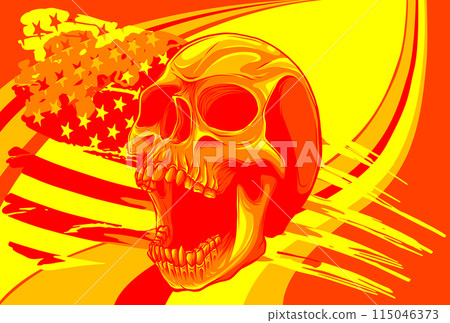 vector illustration of American flag with skull vector illustration of American flag with skull 115046373