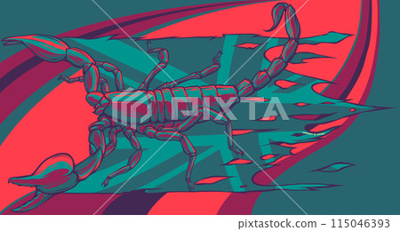 vector illustration of Scorpion with united kingdom flag 115046393