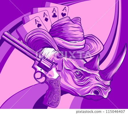 vector illustration of rhino esport logo mascot 115046407