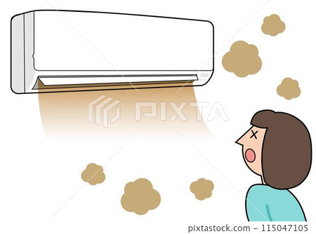 Air conditioner and woman (bad smell) 115047105